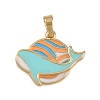 Brass Enamel Pendants LS-KK-P332-01A-G-1