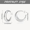 Crescent Moon Chunky Stud Earrings Half Hoop Earrings Open Oval Drop Earrings Teardrop Hoop Dangle Earrings Pull Through Hoop Earrings Statement Jewelry Gift for Women JE1089B-2