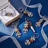 SUPERFINDINGS 6Pcs Natural Gemstone Keychain KEYC-FH0001-14-2