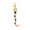 Brass Micro Pave Cubic Zirconia Enamel Pendants KK-D354-06G-B-1