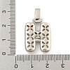 Brass Micro Pave Clear Cubic Zirconia Pendants KK-B099-01P-H-3