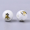 Christmas Opaque Glass Beads X-EGLA-R113-06C-2