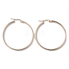 304 Titanium Steel Flat Big Hoop Earrings for Women EJEW-TAC0017-04RG-1