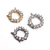 Brass Micro Pave Clear Cubic Zirconia Pendants ZIRC-L091-032-1