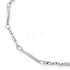 304 Stainless Steel Twisted Bar Link Chains Bracelets for Women BJEW-JB11838-3