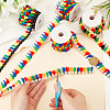 AHADERMAKER 40 Yards 4 Styles Rainbow Color Polyester & Nylon Fringe Tassels Trim Ribbon Sets OCOR-GA0001-64-3