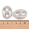 Brass Oval Links Connector Charms KK-H292-47P-02-3