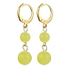 304 Stainless Steel with Natural Lemon Jade Dangle Leverback Earrings EJEW-JE06027-1