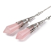 Natural Rose Quartz Pointed Dowsing Pendulum Big Pendants G-H285-06P-A22-2