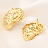 Rack Plating Shell Shape Brass Micro Pave Clear Cubic Zirconia Stud Earrings EJEW-H143-27G-3