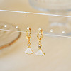 Elegant Shiny Fan-shaped Brass Hoop Earrings ZO2833-5