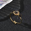 Black Shell Adjustable Finger Rings for Women RJEW-A101-01G-03-1