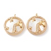 Real 18K Gold Plated Brass Micro Pave Clear Cubic Zirconia Pendants ZIRC-Z007-22A-1