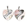 Natural Abalone Shell & Black Lip Shell & Pink Shell Pendants SSHEL-B003-06P-02-1