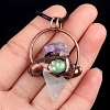 Natural Quartz Crystal Metal Pendant Necklace PW-WGC0A9D-06-1