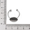 Non-Tarnish Adjustable 304 Stainless Steel Finger Rings Components STAS-K278-04E-P-4