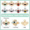 32Pcs 8 Colors Alloy Rhinestone Pendants FIND-SC0014-76-2