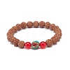 4Pcs 4 Style Natural Rudraksha Mala Bead Bracelets Set BJEW-JB08979-4