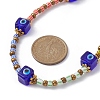 Evil Eye Lampwork & Glass Seed Beaded Necklace for Women NJEW-JN04390-4