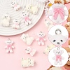 4Pcs 4 Styles Flocky Opaque Resin Pendants FIND-YW0010-31-2