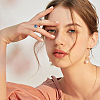 16Pcs 8 Styles Stainless Steel Cuff Ring Components STAS-DR0001-17-5