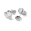 Non-Tarnish 304 Stainless Steel Heart Stud Earrings for Women EJEW-F300-07P-2