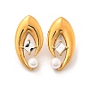 304 Stainless Steel Shell Pearl Stud Earrings EJEW-U051-08G-4