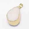 Electroplated Natural Druzy Agate Pendants G-G656-19G-3