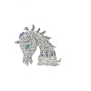 Unicorn Alloy Rhinestone Brooches for Backpack Clothes PW-WG1FA15-02-1