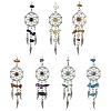 14Pcs 7 Colors Natural & Synthetic Gemstone Dream Catcher Pendants PALLOY-CJ00165-1