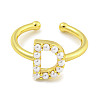 Rack Plating Brass Open Cuff Rings for Women RJEW-F162-01G-D-2