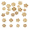 16Pcs 8 Styles Brass Micro Pave Cubic Zirconia Bead Caps ZIRC-TA0001-23G-1