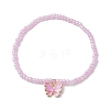 6Pcs 6 Colors ButterflyAlloy Enamel Charm Bracelets BJEW-JB10283-2