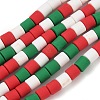 Christmas Handmade Polymer Clay Beads Strands CLAY-F006-01A-1