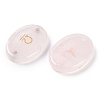 12Pcs 12 Styles Twelve Constellation Natural Rose Quartz Flat Oval Links Connector Charms G-K359-05B-2