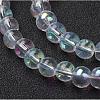 13 inch AB Color Plated Round Glass Beads GR6mmC28-AB-2