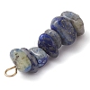 Gradient Color Natural Aquamarine & Natural Lapis Lazuli & Synthetic Turquoise Chip Beaded Pendants PALLOY-JF02795-02-5