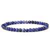 4mm Round Natural Sodalite Beads Bracelet for Men X-KG3069-26-1