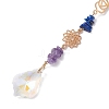 Chakra Natural & Synthetic Gemstone Chip Hanging Suncatchers HJEW-JM02361-4