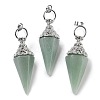 Natural Green Aventurine Faceted Cone Big Pendants G-P552-04P-07-1