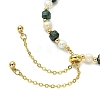 Adjustable Natural Gemstone & Cultured Freshwater Pearl Beads Slider Bracelets for Women BJEW-JB13609-5