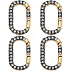 4Pcs Brass Micro Pave Clear Cubic Zirconia Spring Gate Rings KK-SC0006-37-1