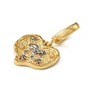 Christmas Brass Rhinestone Heart Pendant Decorations KK-H498-01G-06-2