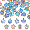 32Pcs 8 Colors Printed Alloy Enamel Connector Charms ENAM-DC0002-08-1