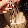 Handcuffs Alloy Curb Chain Dangle Stud Earrings FS-WG10D04-01-3