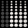 100 Sets 4 Styles Flat Round Sublimation Blank Badge Button Parts DIY-TA0013-64-2