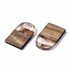 Transparent Resin & Walnut Wood Pendants RESI-T035-32B-3