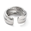 Rack Plating Brass Criss Cross Open Cuff Rings for Women RJEW-Q777-04P-3