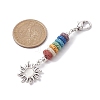 Sun Alloy & Cat Eye Pendant Decoration HJEW-JM01593-4