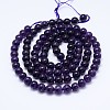 Natural Amethyst Round Bead Strands G-M212-8mm-01C-2